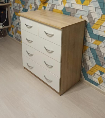 Комод 5ящ (Дуб сонома/Белый)
