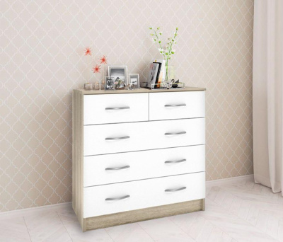 Комод 5ящ (Дуб сонома/Белый)